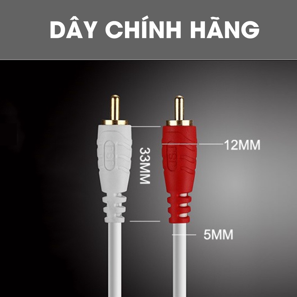 Dây tín hiệu 4 đầu hoa sen 5100A Zin, Cáp âm thanh AV 2-2 đồng nguyên chất Sunrise Music