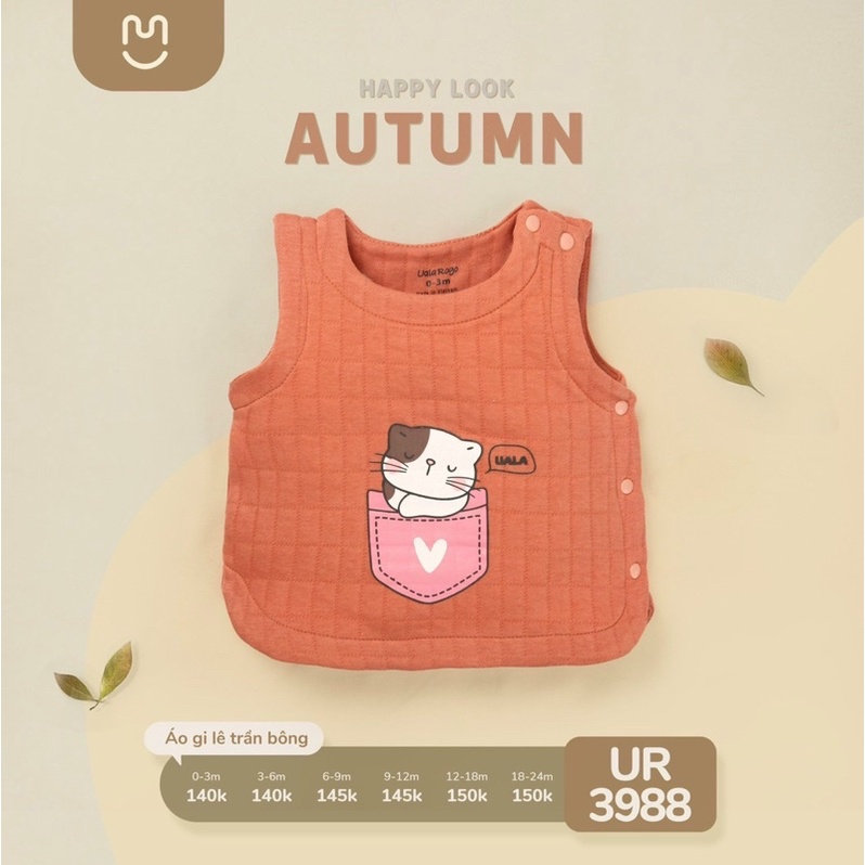Áo gile trần bông uala rogo ur3988 siêu nhẹ giữ ấm cho bé