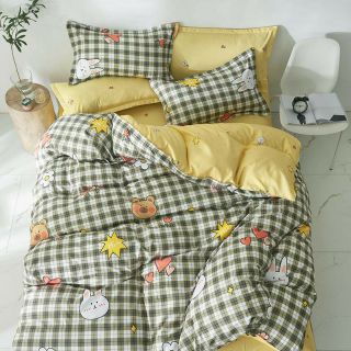 Bộ Chăn Ga Gối Tim Đôi Cotton Poly