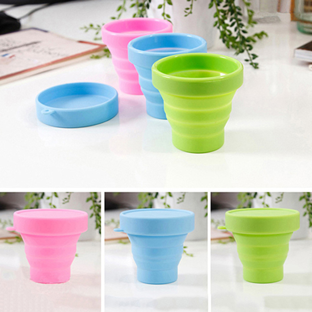 yafeixM Drinking Cup Eco-friendly Unbreakable Candy Colors Collapsible Foldable Silicone Drinking Water Cup for Home Travel Camping