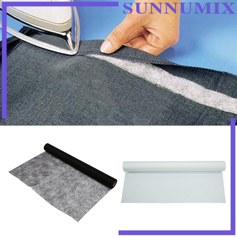 [SUNNIMIX]Double Sided Fusible Non-Woven Interfacing Iron-on Adhesive Lightweight Interfacing Fabric for DIY Craft Making, 44 x 78.74 Inch