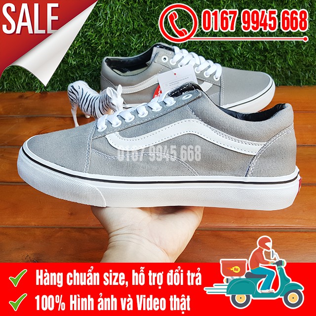 [SALE SỐC] Giày Thể Thao Old Skool Màu Xám Ghi Nam Nữ