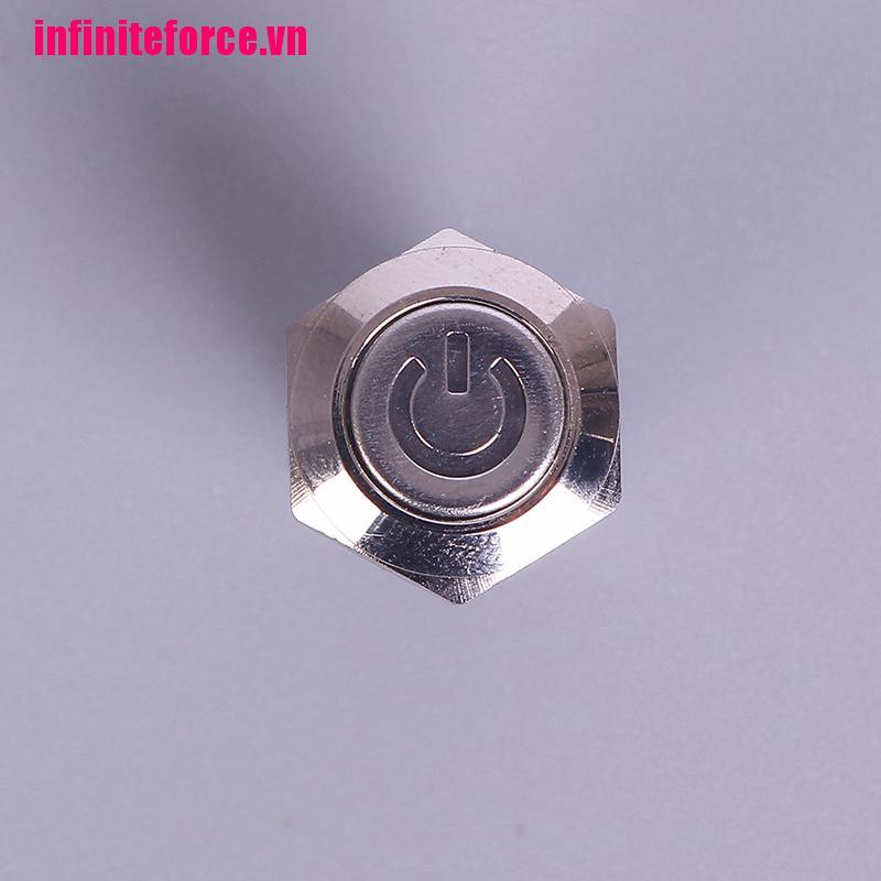Công tắc nút nhấn có đèn led 12mm 12V bằng kim loại chống nước