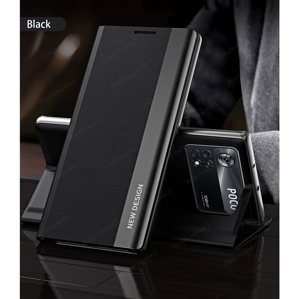 Ốp Điện Thoại Da Nắp Gập Từ Tính Thông Minh Cho Xiaomi 11T 12 POCO X4 Pro M4 Pro F4 GT X3 NFC M3 FIND X5 Redmi Note 11 K40