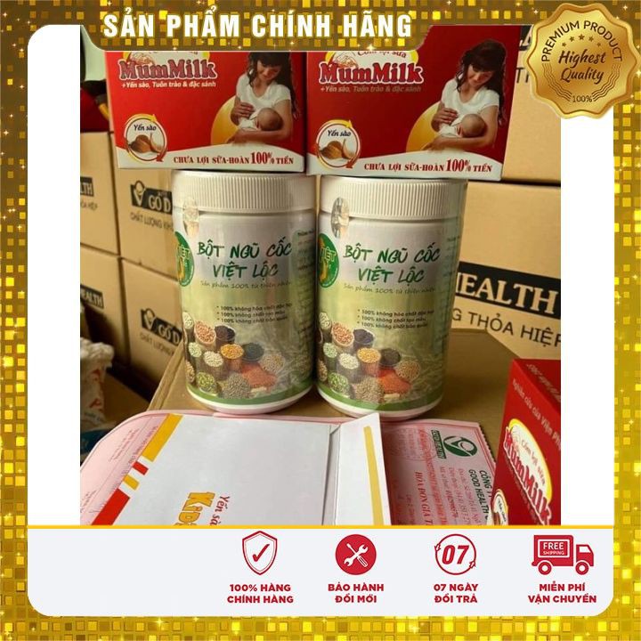 Siêu lợi sữa🍀freeship🍀{2 hộp Cốm mummilk Yến Sào + 2 hộp Ngũ cốc Việt Lộc}không lợi sữa hoàn tiền