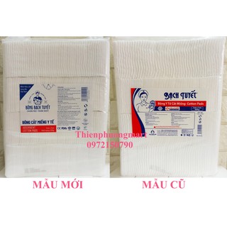 Bông Gòn Y Tế Cắt Miếng 7x7cm gói 500gr - Chính hãng Bông Bạch Tuyết