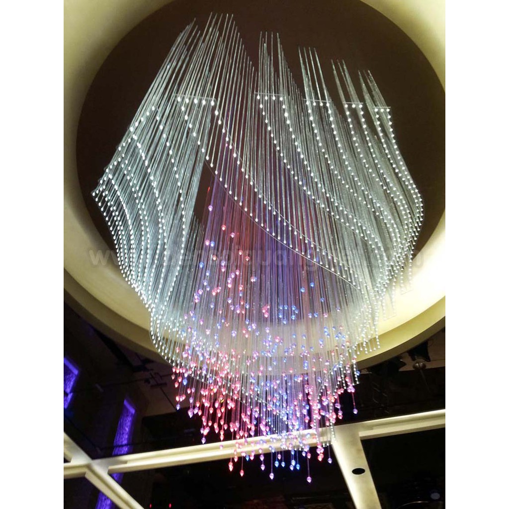 Đèn chùm sợi quang, đèn chùm pha lê phòng khách, phòng ngủ - Mẫu 2