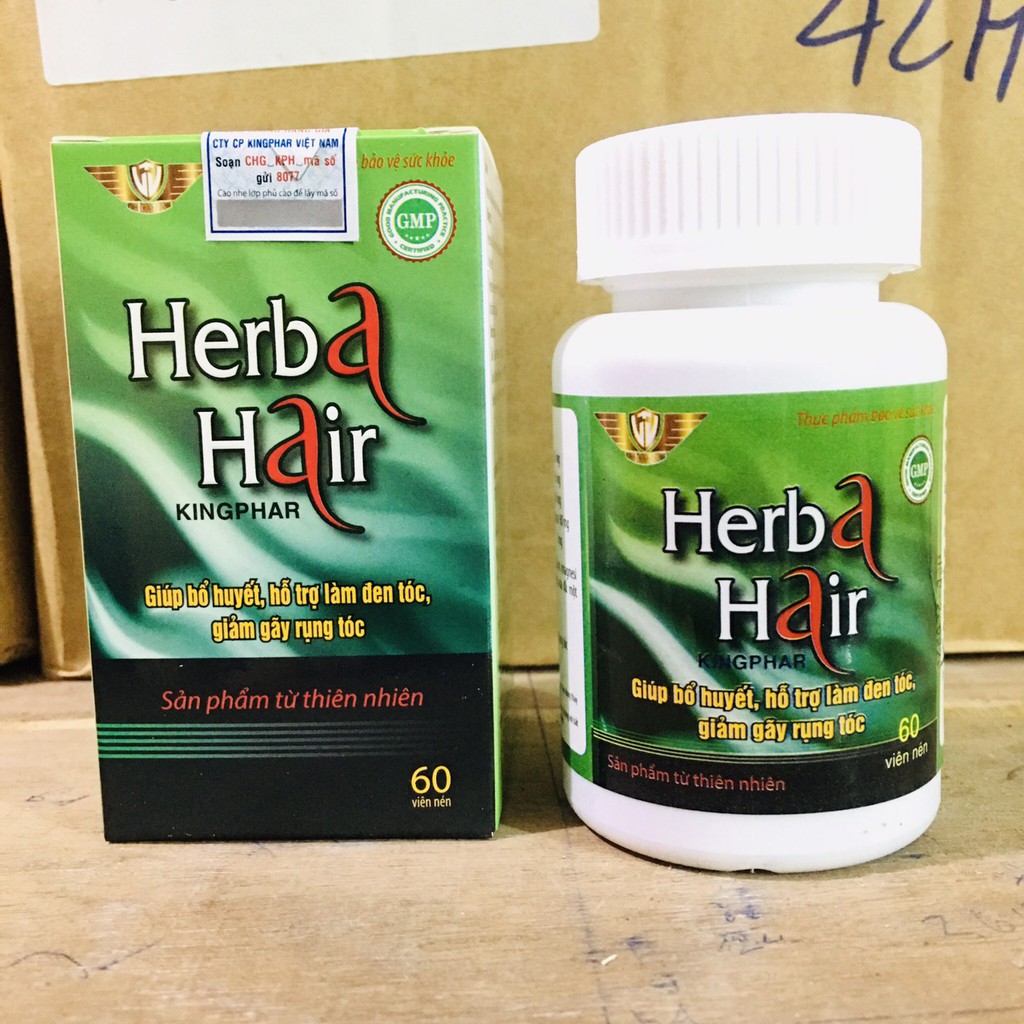 Viên uống Herba Hair - Kích mọc tóc, ngăn rụng tóc, bạc tóc sớm lọ 60 viên