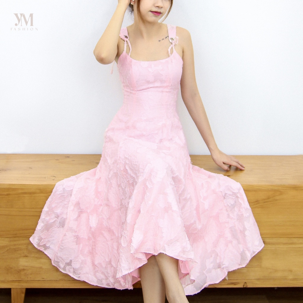 YM Fairy Dress Đầm Hồng Hai Dây Khoen Vai