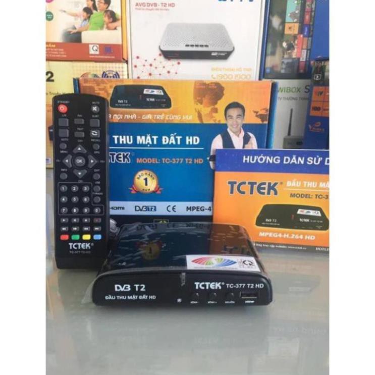 [Chính Hãng DVB-T2] Đầu thu mặt đất DVB T2/ TCTEK377 Xem miễn phí 65kênh truyền hình/ có sách hướngdẫn lắp ráp & cài đặt