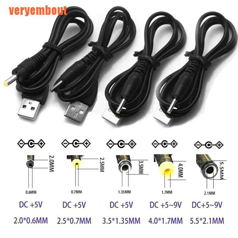 Giắc Chuyển Đổi Từ USB Sang DC 5.5mm * 2.1 / 2.5 * 0.7 / 3.0 * 1.0 / 4.0 * 1.7 / 3.5 * 1.35 5V