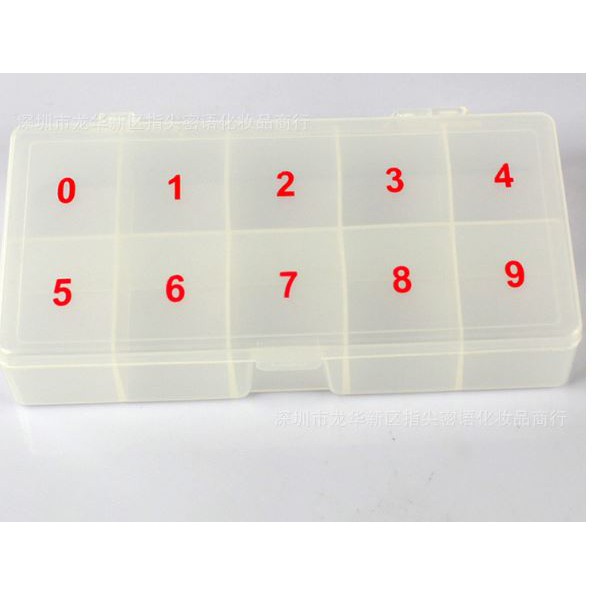 Hộp đựng móng giả 10 ô có đánh số