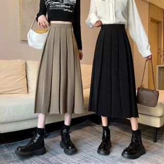 Chân váy dài midi xếp ly phong cách Hàn Quốc