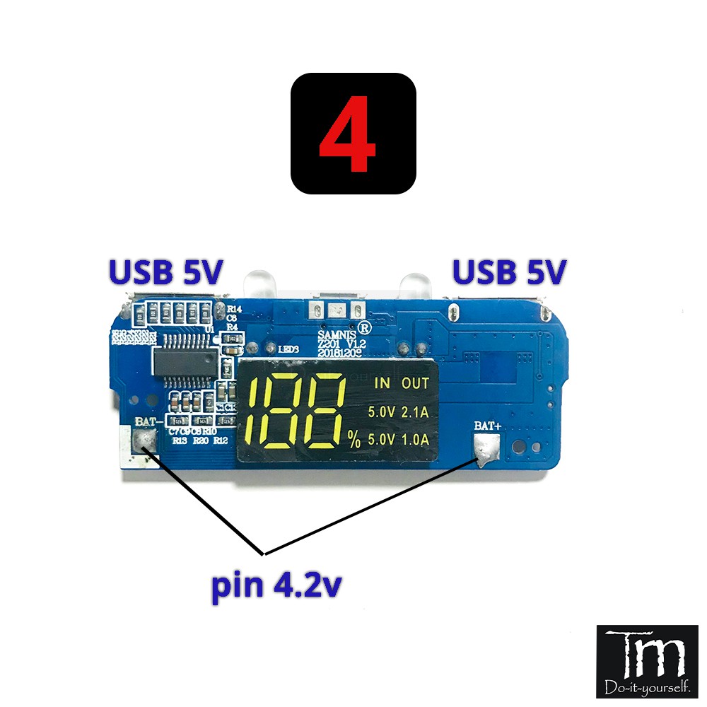 Mạch Sạc Dự Phòng 2A Hiển Thị LED Giá Rẻ