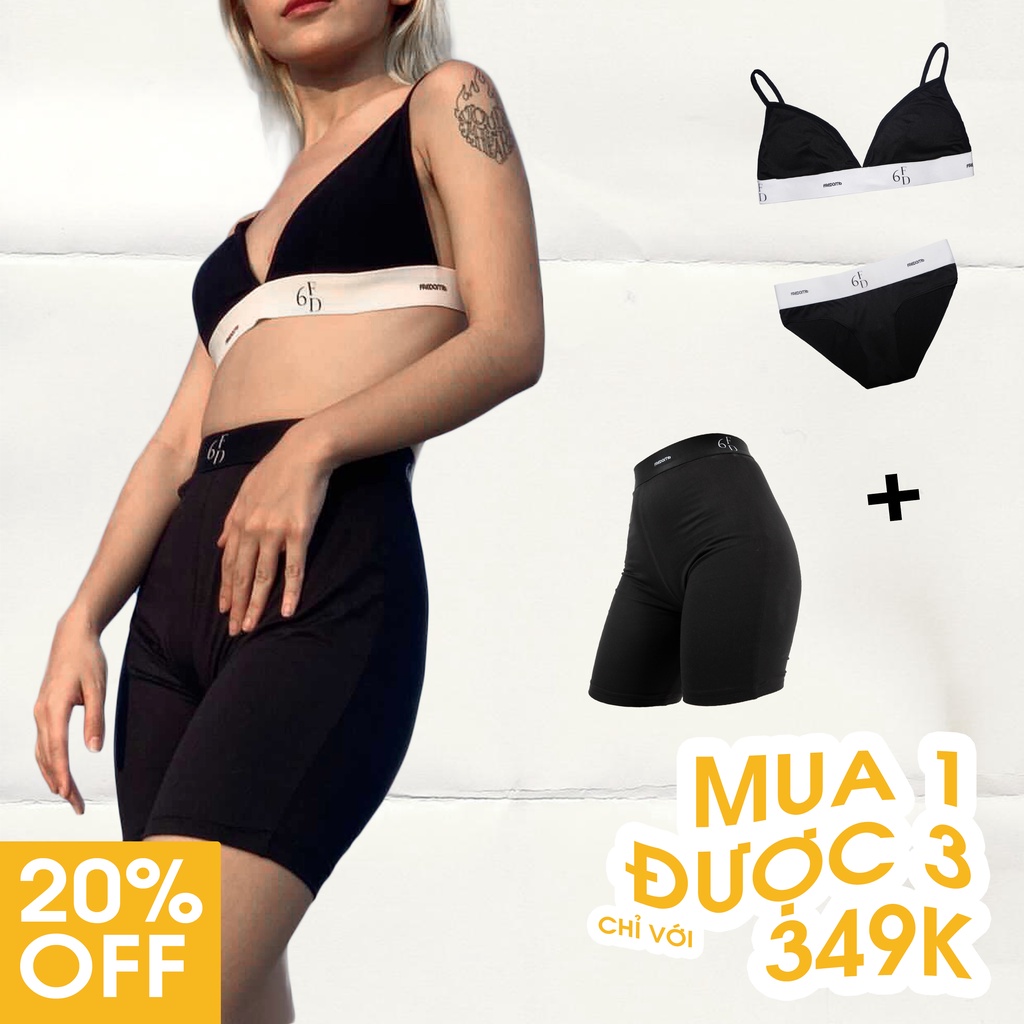Combo set đồ lót monogram + quần biker short