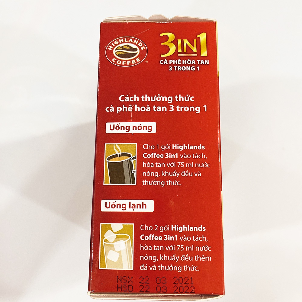 Hộp hoặc Dây 10 gói cà phê sữa vị đậm đà HighLands 170gr