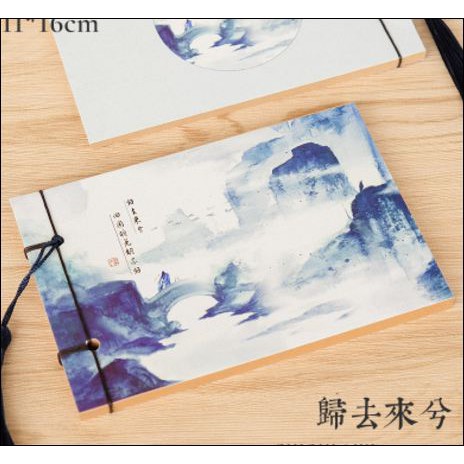 (10 mẫu) Sổ cổ phong dây tuyến sổ cổ trang ghi chú tập vở viết in phong cách Trung quốc cổ điển