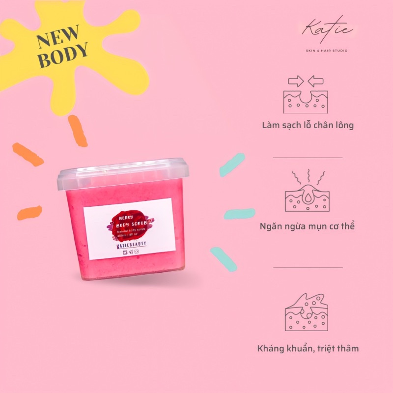 Muối tắm tẩy tế bào chết Berry Body Scrub 600gram | KATIEBEAUTY