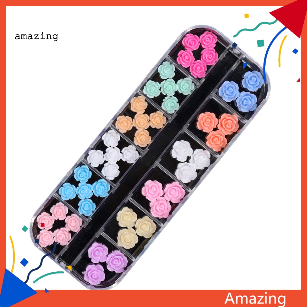 Phụ Kiện Trang Trí Móng Tay Hình Bông Hoa Mini Màu Trắng Xinh Xắn DIY