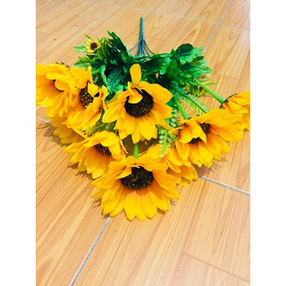 Hoa Lụa-Cụm Hoa Hướng Dương tươi sáng
