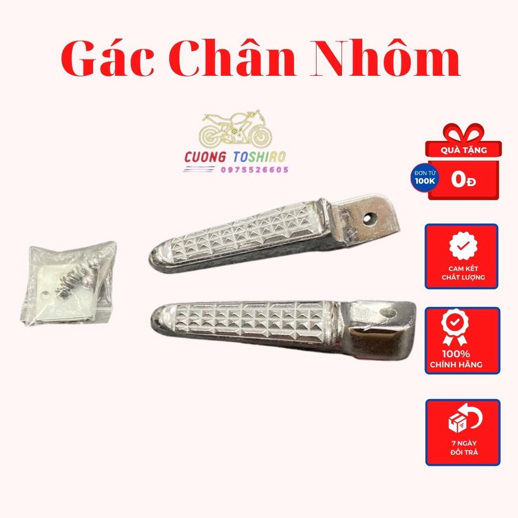 Gác chân nhôm sau lắp cho các dòng xe honda yamaha inox titan như wave, sirius, exciter, dream ... bảo hành 1 năm