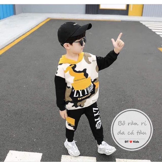 Bộ dàn ri bé trai, bộ thu đông cho bé
