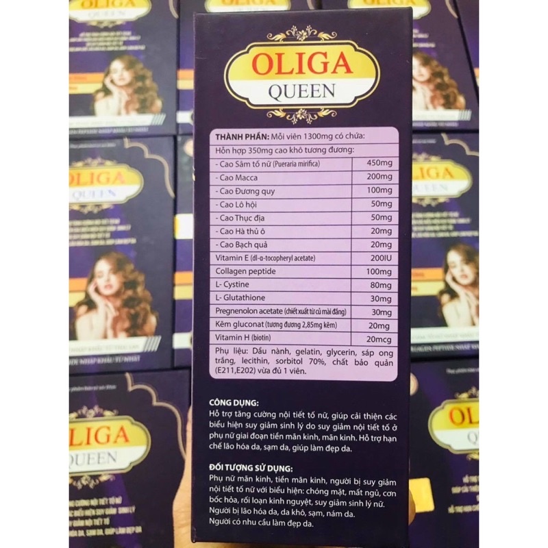 Viên Uống Đẹp Da OLIGA QUEEN - Hỗ Trợ Tăng Cường Nội Tiết Tố Nữ, Hạn Chế Lão Hóa, Sạm Da