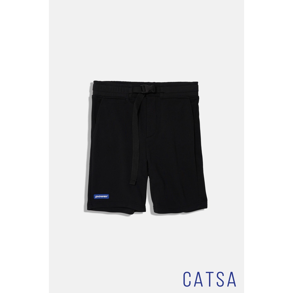 Quần short nam thun mềm mịn POWER màu đen trẻ trung phong cách Hàn Quốc CATSA QSJ061