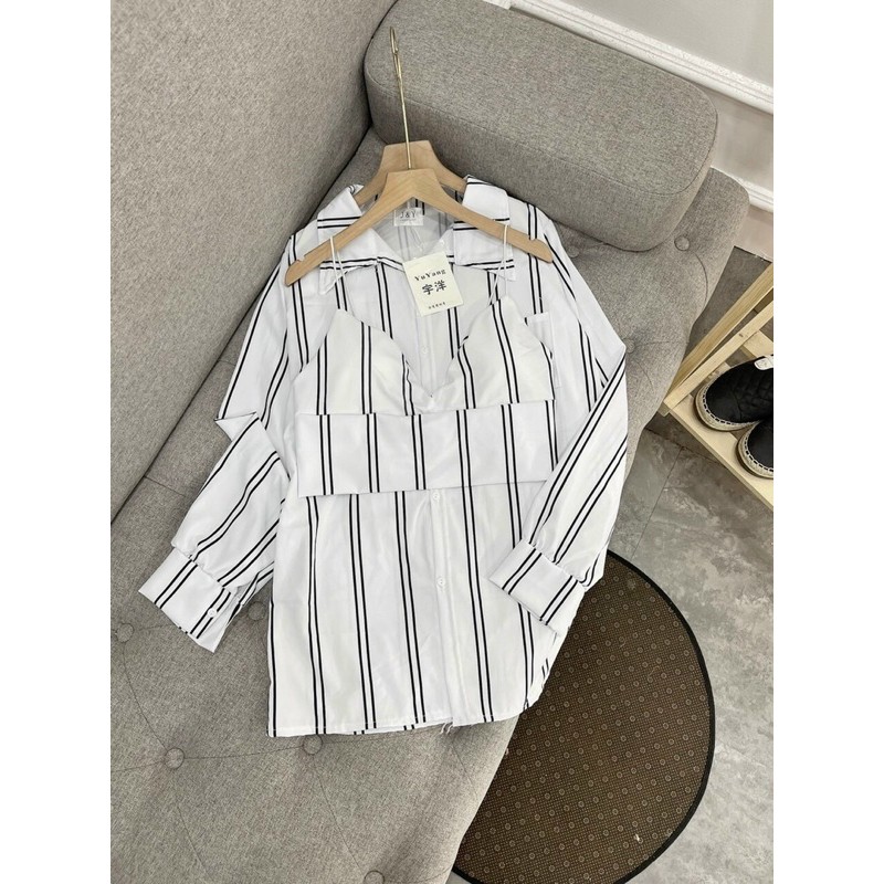 SÉT HAI MÓN ĐI BIỂN ÁO SỌC KÈM BRA ALOHASHOP91