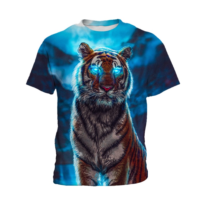 Áo Thun Thể Thao Tay Ngắn Mềm Mại In Hình Hổ Thời Trang Đường Phố Cho Bé Trai