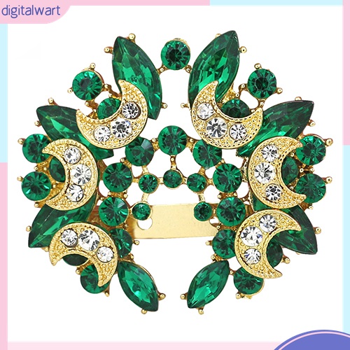 Ghim Cài Áo Hình Hoa / Trăng / Lưỡi Liềm Đính Đá Phong Cách Vintage Thời Trang Cho Nữ