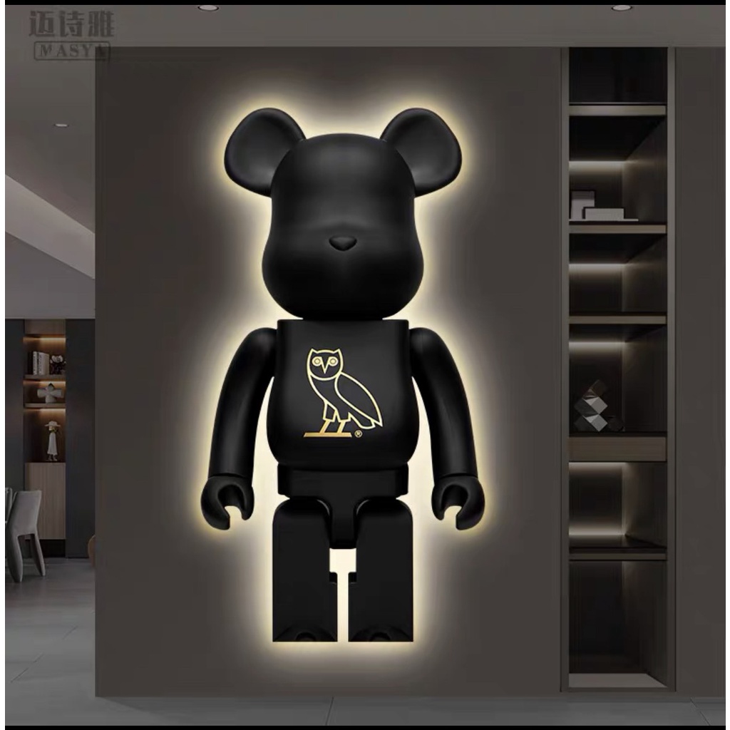 Tranh Gấu bearbrick/ Kaws Tráng Gương treo Tường Decor shop thời trang/ Quần áo/ quà tặng khai trương