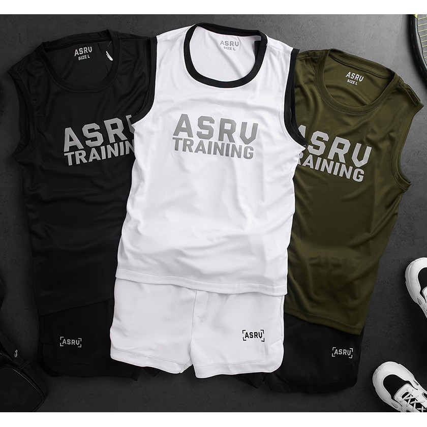 Bộ đồ tập gym nam ASRV training tanktop,mẫu quần áo gym nam phong cách NoBrandMale