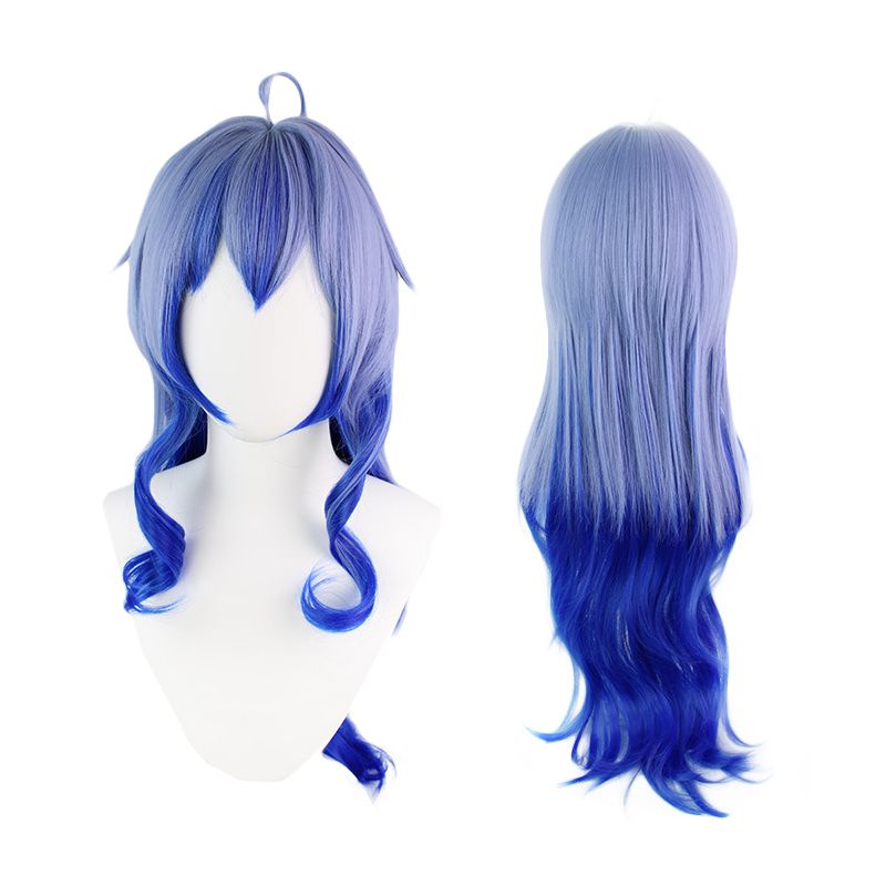 Genshin Impact Ganyu Gradient Blue Long Wig Cosplay Coser Synthetic Halloween