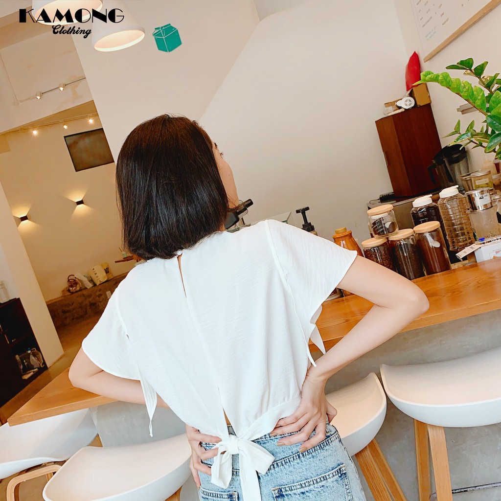 Áo Croptop Tay Cánh Tiên KAMONG A011