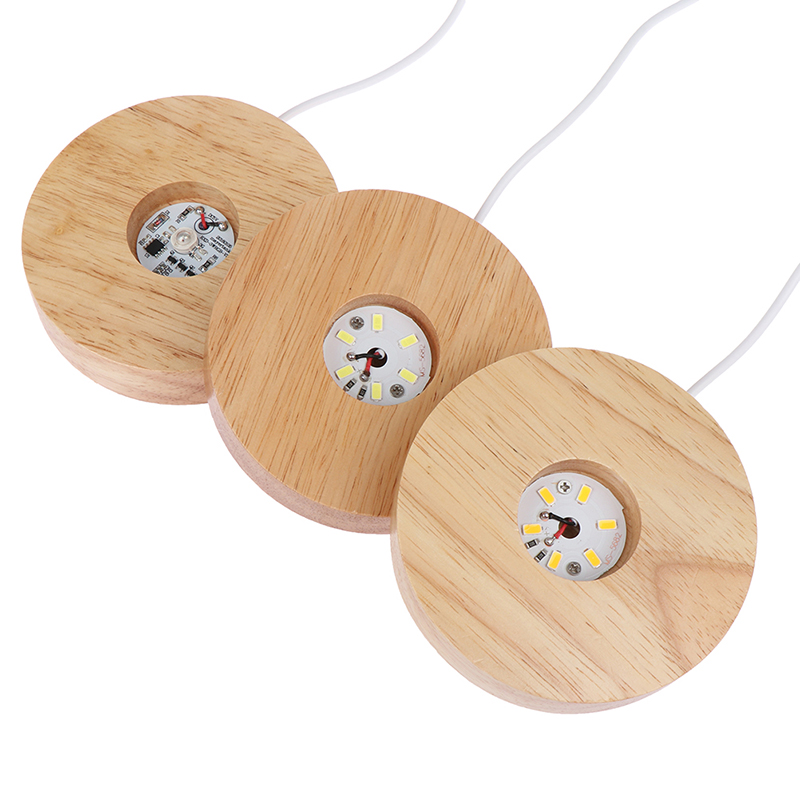 Đế Gỗ Trưng Bày Đèn Led 3d Hình Quả Cầu Thủy Tinh