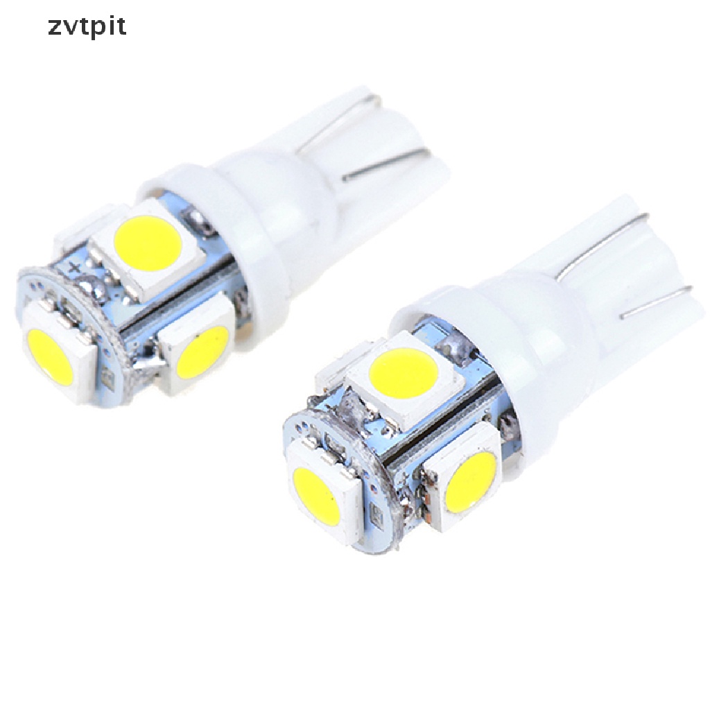 [ZVPT] 10Pcs White T10 Wedge 5-SMD 5050 5W5 LED License Plate Bulbs Indicator Light DSF