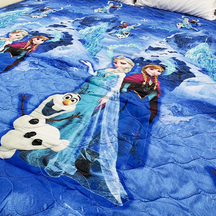 Chăn hè cho bé Cotton Poly trần bông 3 lớp hình ELSA siêu nhẹ thấm hút mồ hôi tốt kích thước 1m7x2m -CH17