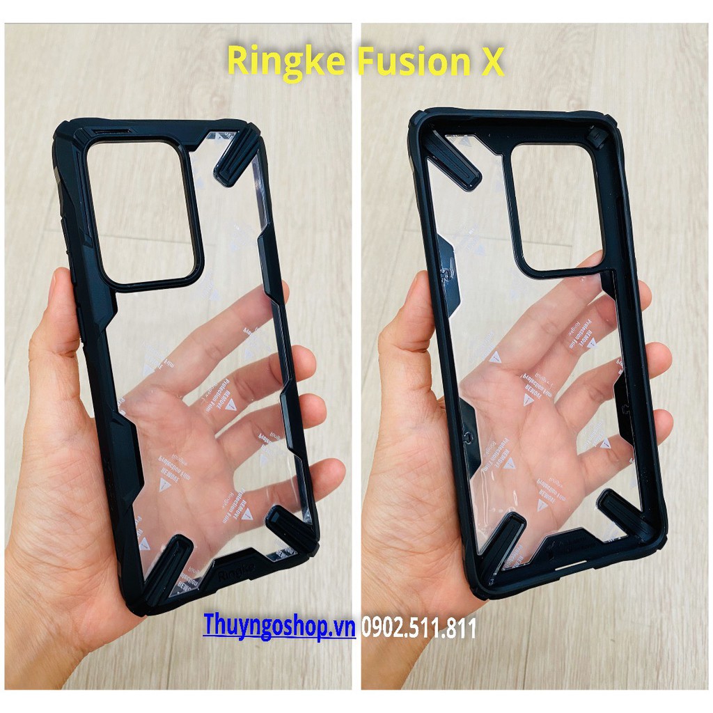 Samsung S20 Ultra / S20 Plus - Ốp lưng Ringke Fusion X - Camo - Smoke Black - Clear