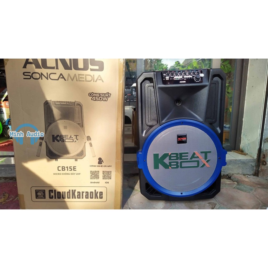 Loa kéo Acnos KBeatbox CB15E Bluetooth, Loa bass 4 tấc