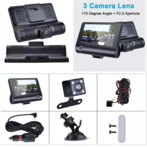 Camera hành trình xe hơi 3 mắt X005 4 inch fullHD 1080p,camera sau chống nước- BM31 - BẢO HÀNH 6 THÁNG /giá tốt