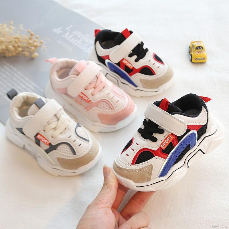 Giày thể thao da PU đế mềm thoáng khí phong cách Hàn Quốc cho bé