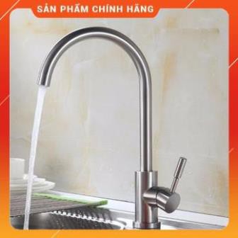 (GIÁSỐC) Vòi rửa chén nóng lạnh inox304 cong lớn, vòi rửa bát inox304 nóng lạnh bảo hành 3 năm