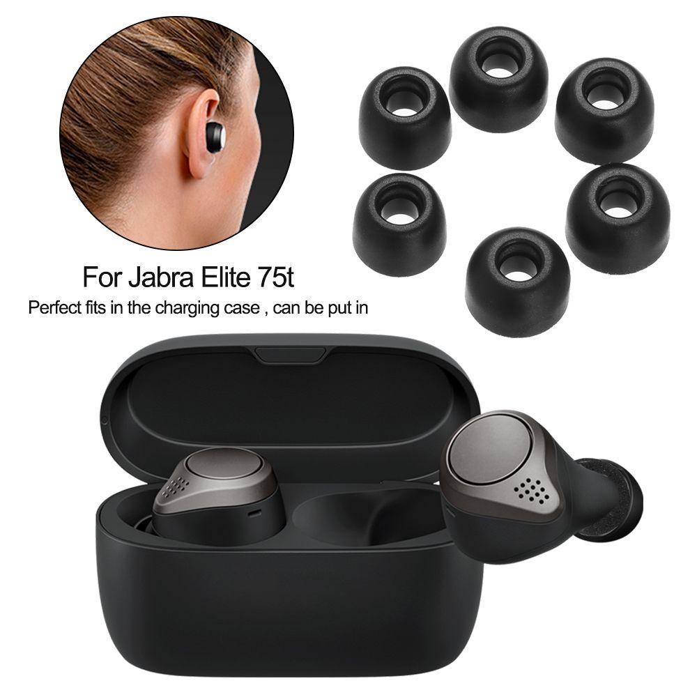 Set 3 Cặp Nút Bọc Đầu Tai Nghe Bằng Silicon Mềm Chống Bụi Thay Thế Cho Jabra Elite 75t
