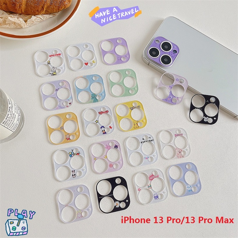 Kính cường lực bảo vệ camera họa tiết hoạt hình thích hợp cho iPhone 13 Pro Max/13 pro/13 Mini/13