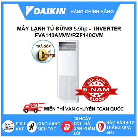 Máy Lạnh Tủ Đứng Đặt Sàn Daikin Inverter - R32 - Remote Dây Một Chiều Lạnh Loại Sky Air FVA140AMVM/RZF140CVM+BRC1E63