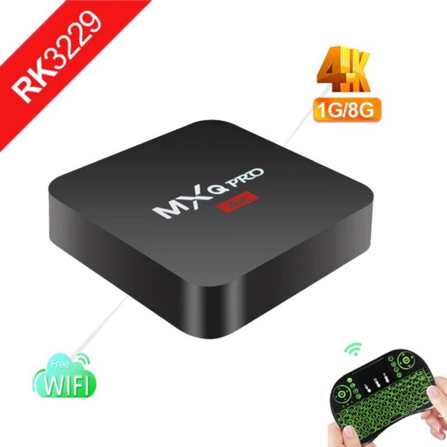 Tv Box Thông Minh Android Mxq-pro 4k Rk3229 1g / 8g H.264 / H.265 Kodi Và Phụ Kiện