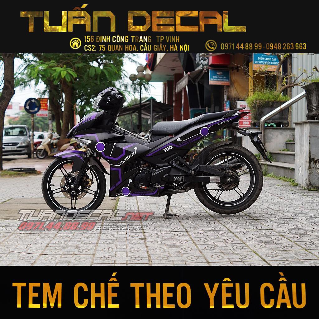 Tem Trùm Exciter 150 need for speed đen tím - Thiết kế được theo yêu cầu riêng của từng khách hàng
