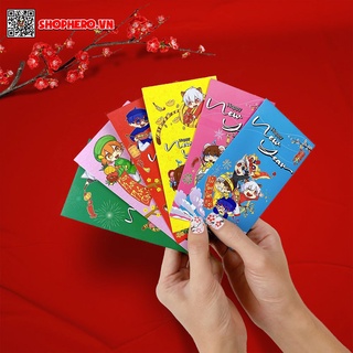 Bộ 6 bao lì xì Hero Team in hình đầy đủ các nhân vật