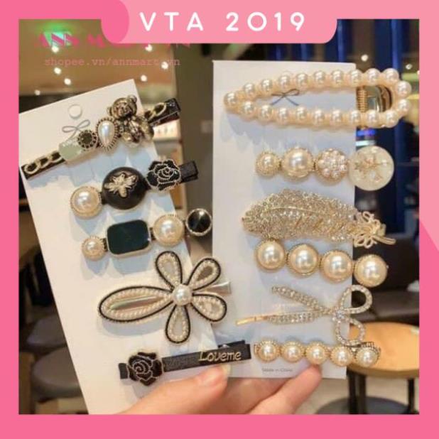 Set 5 kẹp tóc Hàn Quốc siêu xinh đính đá sang chảnh